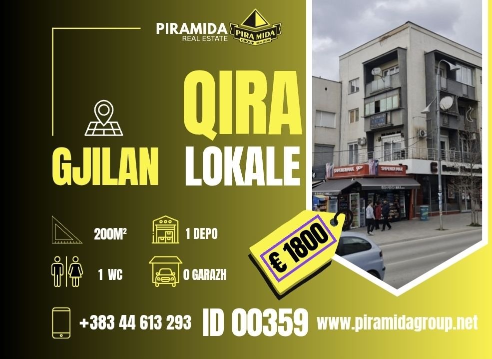 Lokal me qera 200 m² qendër Gjilanit – Kosove